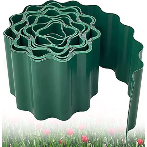 Bordure de jardin en plastique, 9m x 15cm, flexible pour bordures de pelouse, massifs de fleurs et aménagement paysager DIY.