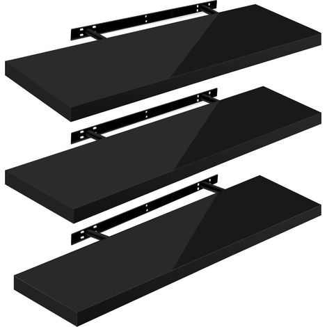 WOLTU 3 x Étagère Murale, Tablette Murale Panneau de Bois, Étagère Flottante, Étagère à Livres, 100x22, 9x3, 8cm, Nior RG9482sz-3 (1/4)