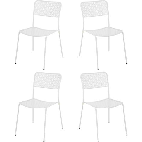 Set 4 sedie da giardino in metallo bianco - Aura (1/4)