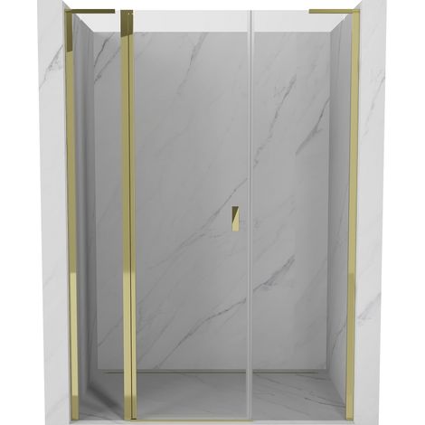 Mexen Mist L Duschdrehtür 135 cm, transparent, gold - 8A4L-135-001-50-00 (1/5)