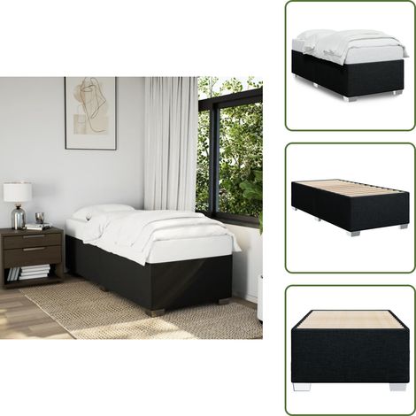 Cama de tela - vidaXL Estructura de cama sin colchón tela negro 90x200 cm - Cama de madera