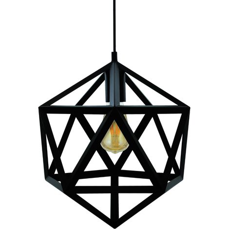 Lampada a sospensione nera geometrica E27 Ø35 Polux (1/5)