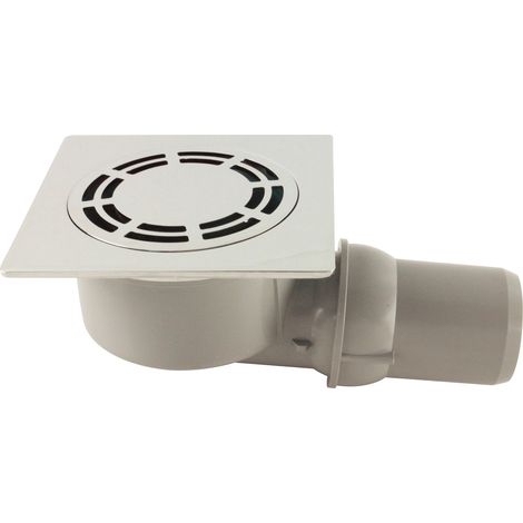 Siphon de sol laiton chromé Solusec 120x120 mm - sortie horizontale (1/2)