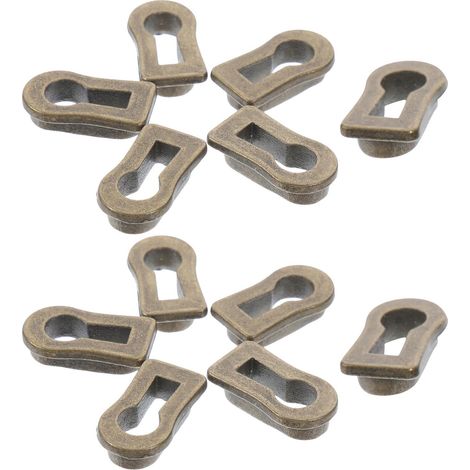 Healeved Lot de 12 plaques recouvrement serrure en bronze antique (1/5)