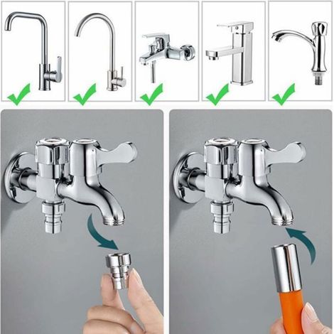 Rallonge flexible pour robinet - - - 50 cm - Pivotant 360° - Bec silicone antirouille (1/4)