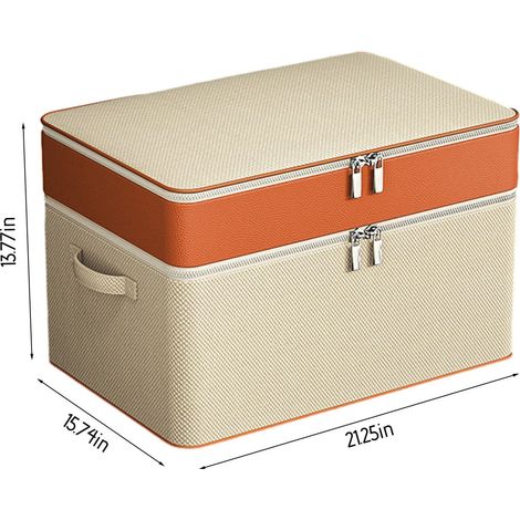 Sac De Rangement Pour Vêtements - Double Fermeture Éclair - Pour Couettes Hivernales Et Armoire - 60x80x30 Cm - Beige - 1 Pièce (1/5)
