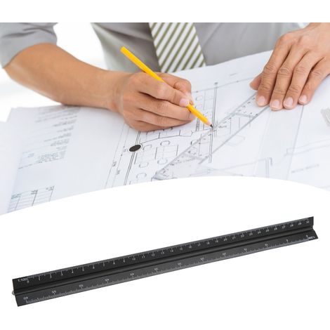 Zeichen- und Konstruktionswerkzeuge: 30 cm langes Dreiecklineal aus Aluminiumlegierung (1/5)