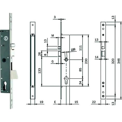 ELETTROSERRATURA INFILARE MONTANTI CON CATEN. QUADRO E SCROCCO 78180 mm.35 (781802352) ISEO (1/2)