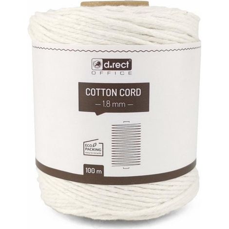 Filo di cotone 1,8 mm 100 m bianco D.rettangolare
