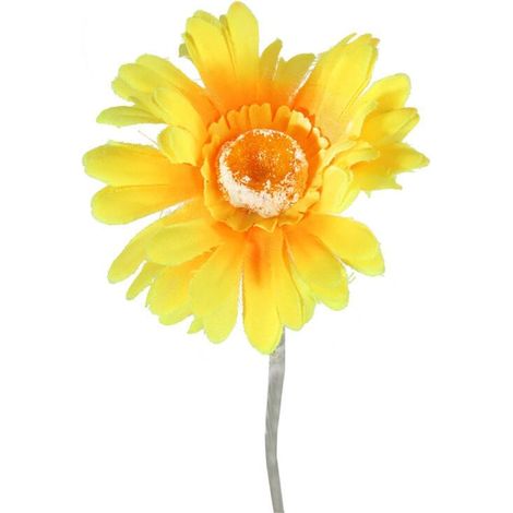Gerbera decorativa amarilla de 55 cm - Flor artificial de tamaño natural (1/3)