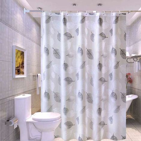 Bathroom Shower Curtain Liner - Frosted Translucent 100% PEVA 3D Effect Design Waterproof Bath Shower Curtain Liner, Eco-Friendly, Rust Proof Grommets Leaf 200200H CM (1/5)