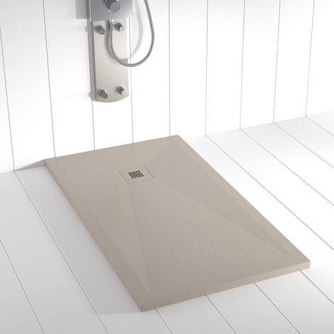 Plato de ducha de resina Ples Arena ANTIDESLIZANTE (Rejilla a color) - 80x130 cm - Válvula+Rejilla GRATIS (1/5)