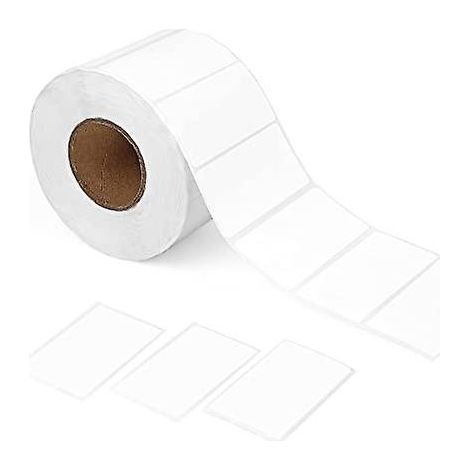 Rolle selbstklebender Etiketten (60 x 30 mm), 1500 Blatt weiße selbstklebende Etiketten, Blanko-Etiketten für Büro und Küche (1/5)