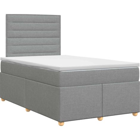 Maison Exclusive - Boxspringbett mit Matratze Hellgrau 120 x 190 (1/5)