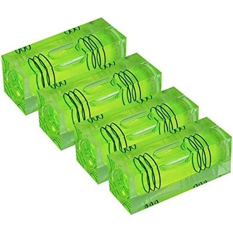 Set of 4 (15x18x52mm) rectangular acrylic levels, high precision, mini bubble level, three lines, household level (1/5)