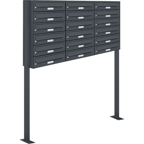 18er Standbriefkasten Anlage Freistehend RAL 7016 - Anthrazit (1/5)