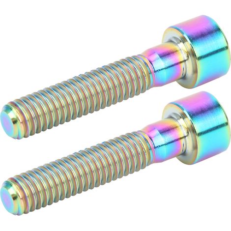 Lot de 2 vis M6x30 mm pour potence de guidon de vélo (VTT/vélo de route), vis de fixation pour jeu de direction, couleur éclatante (1/5)