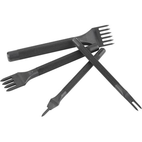 Kit de 4 poinçons à cuir pour couture manuelle, parfait DIY et travaux créatifs (1, 2, 4, 6 dents) (1/5)