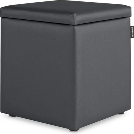 Puff Cubo Arcón Polipiel Gris 1 UNIDAD Gris