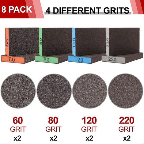Lot de 8 éponges à poncer, blocs de ponçage lavables et réutilisables (1/5)