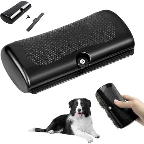 Brosse de toilettage PIWOSGOL Fellwunder pour chiens et chats à poils courts, avec manche ergonomique et manche confortable, noire. (1/5)