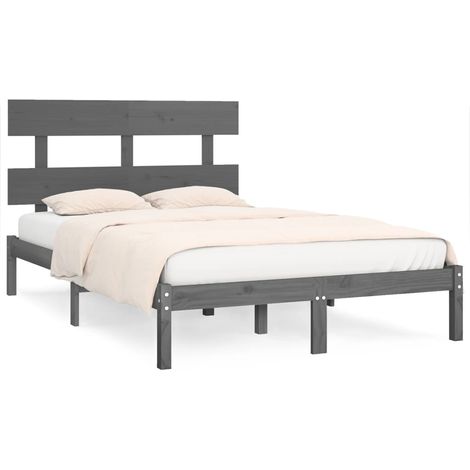 Maison Exclusive - Massivholzbett Grau 200x200 cm