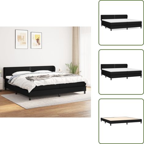 Boxspringbett mit Matratze Schwarz 200x200 cm Stoff - Boxspringbett - Doppelbett - Bettenrahmen - Lattenrost - Massivholzbette