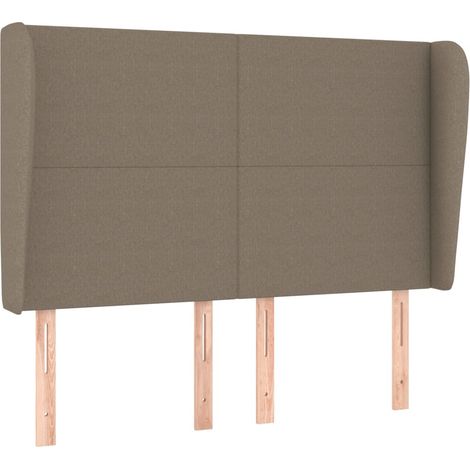 Testiera Testata del letto ad Orecchio Tortora 147 x 23 x 118/128 cm in Tessuto (1/4)