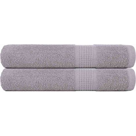 Serviettes de sauna FROGN, lot de 2. Grises, 80 x 200 cm, 360 g/m².