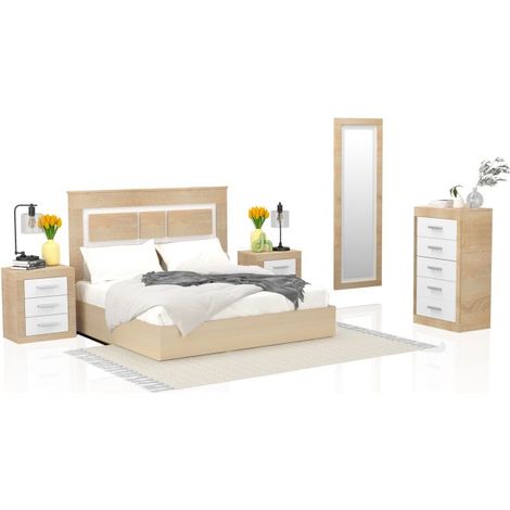 Dormitorio Kira 5C Cambria - Blanco (ancho) x 119cm (alto)