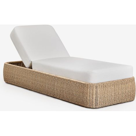 SKLUM Liegestuhl Leilan aus synthetischem Rattan und Eisen Weiss                                   (1/5)
