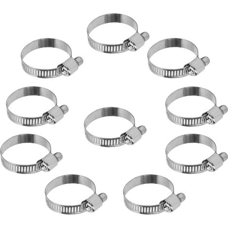 10 fascette stringitubo in acciaio inox, fascette di fissaggio per tubi di abbeveraggio per polli, dimensioni 20-35 mm (ordinare in base all'immagine)