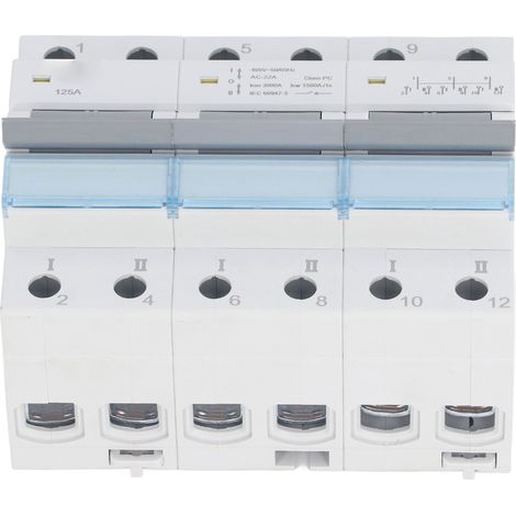Interrupteur Sectionneur DC 3P 125A 400V pour Panneaux Solaires Photovoltaïques, Disjoncteur Din à Double Alimentation (1/5)