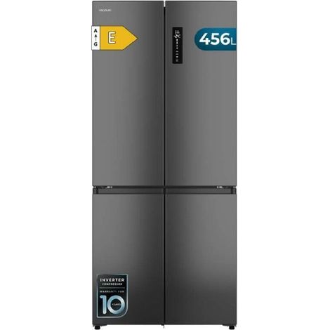 Cecotec Frigorífico 4 Puertas Semi-Integrable Total No Frost Bolero CoolMarket 4D 456 SBI Dark E, Extra Capacidad Max 456 L