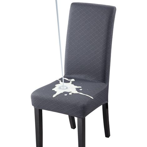 Housses de chaise imperméables extensibles gris foncé lot de 4 (1/5)