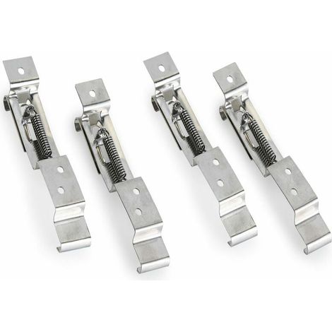 ZVD - 4 piezas de soporte para matrícula de coche, abrazadera para matrícula de remolque, par de soportes de matrícula, resorte de acero inoxidable (1/4)