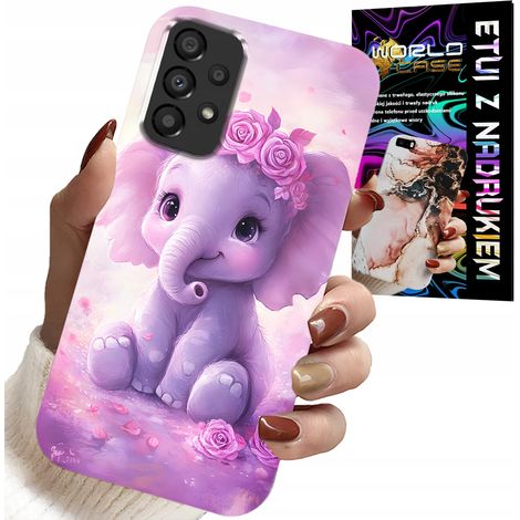 Coque pour Samsung Galaxy A23 5G - Joli éléphant sur fond rose + film protecteur (1/5)