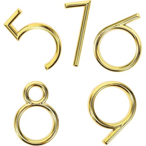 Numéros de Maison Autocollants 3d en Abs Doré, 5 Pièces, Adhésifs et Reconnaissables, Design Moderne Élégant pour Boîte aux Lettres et Porte D'hôtel (1/5)