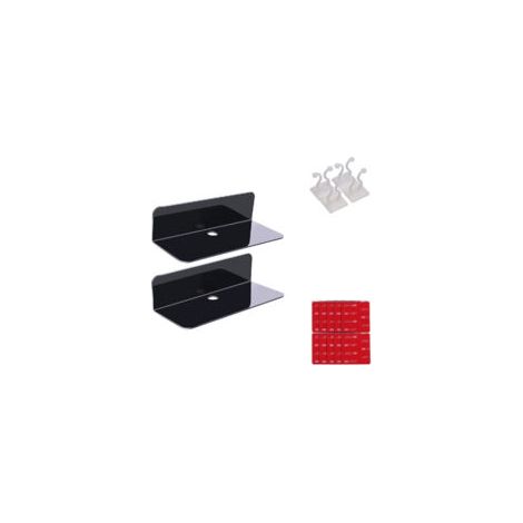 Lot de 2 étagères murales en acrylique noir, rangement mural moderne, organisation cuisine ou salle de bain (1/5)