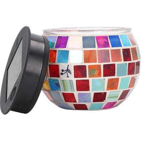 Éclairage solaire LED en verre mosaïque arc-en-ciel (1/5)
