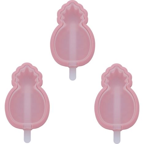 3 moules à glace en silicone forme d'ananas, 20 cm x 8 cm, sans BPA, idéal pour jus, yaourt, gelée et bombes chocolat (1/5)