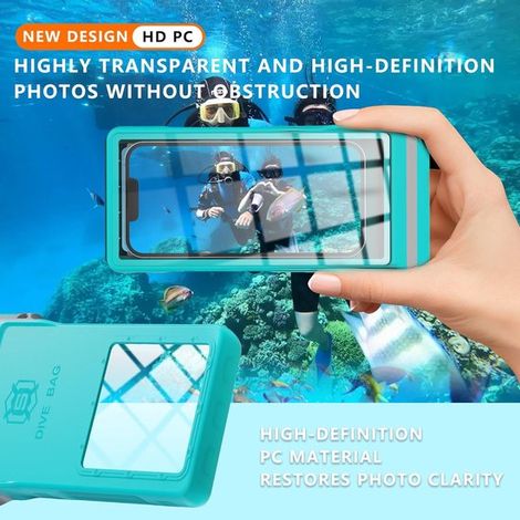 Wasserdichte Handyhülle Taucherhülle zum Schnorcheln IPX8 wasserdichte Handyhülle geeignet für iPhone Samsung und Handys bis zu 7 Zoll für Strand (1/5)