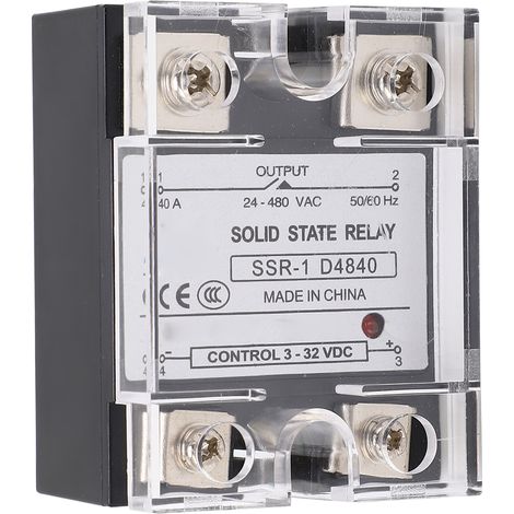 Relais statique SSR industriel 40A DC vers AC 24-480V pour machines-outils CNC et machines d'emballage (1/5)