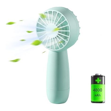 Ventilatore portatile, mini ventilatore tascabile ricaricabile tramite USB con 3 velocità, piccolo, potente, ventilatore da tavolo a batteria per uso domestico. (1/5)