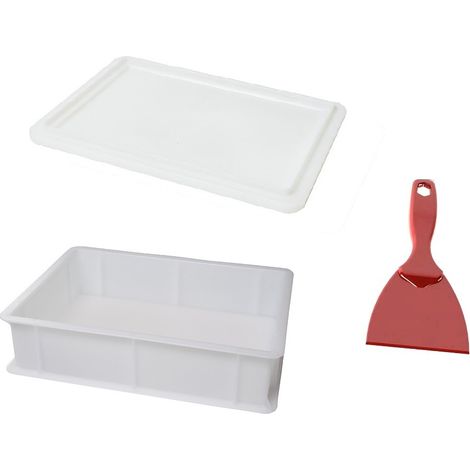 Genus Dei Cassetta impasto bianca + spatola set 3 pezzi 30x40x10 cm