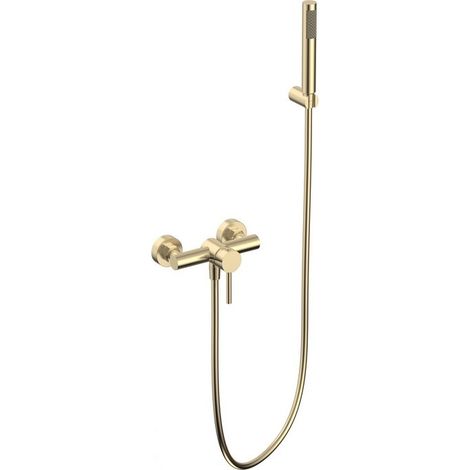 Miscelatore doccia con doccetta finitura oro in acciaio inox  KAM-ARTE ORO kamalu