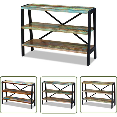 The Living Store Sideboard 3 Regalböden Altholz - Sideboard - Vintage - Altholz Sideboard - Rustikales Wohnzimmer - Wohnwand (1/5)