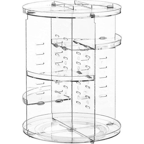 Organisateur de maquillage rotatif, support de maquillage pivotant à 360°, organisateur de cosmétiques transparent de grande capacité, affichage réglable - FFY (1/4)