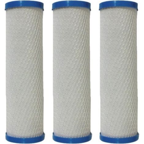 Pack de 3 cartouches charbon actif anti-goût et odeurs – Filtration ultra fine 5 microns – Compatible avec filtres APIC et Aquawater