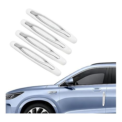 bandes de protection de porte de voiture, protection universelle anti-collision avec adhésif, bandes amortissantes pour protection contre les rayures et chocs (Blanc) (1/5)